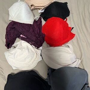 Elegant Lace Women's Bra Set - Black, Red, Cream, Gray